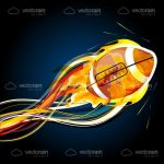 Abstract Rugby Ball Illustration